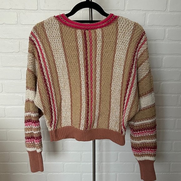 NWT Free People Show Me Love Striped Knit Pullover Sweater : Size M - Picture 7 of 10